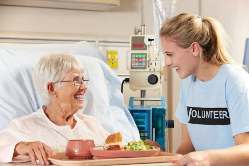 Nursing student volunteering