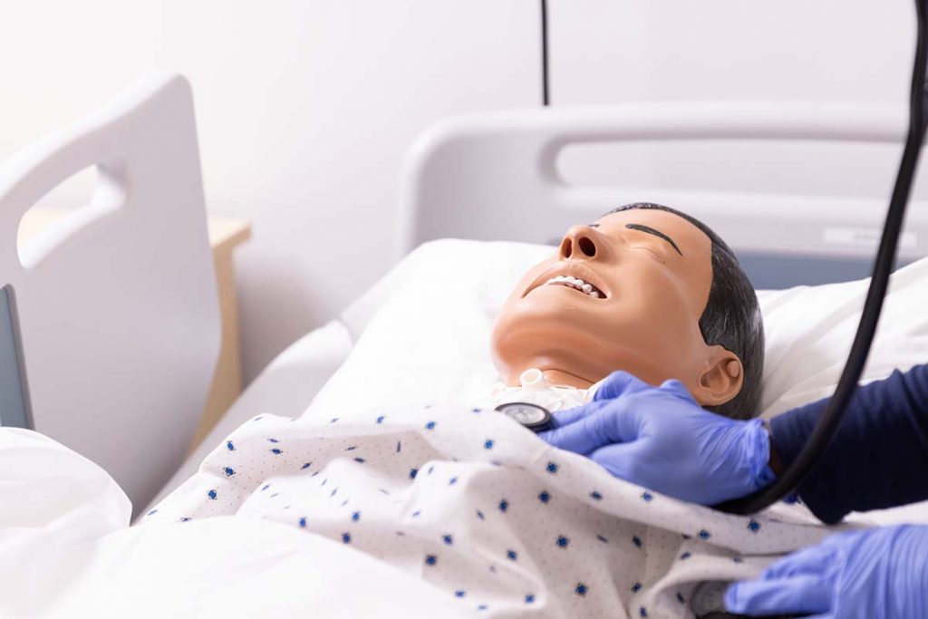 nurse checking patient