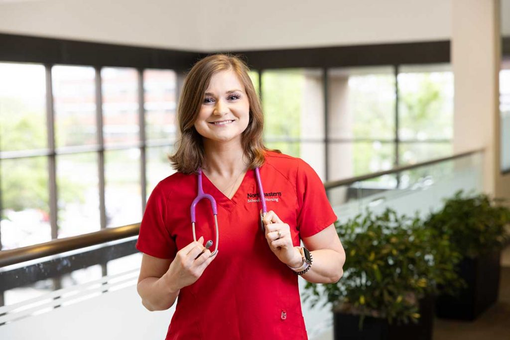 NEU nursing student with stethoscope