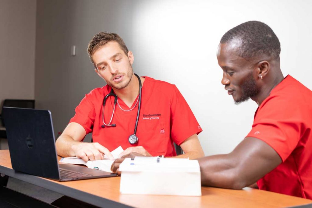 NEU nursing students studying together