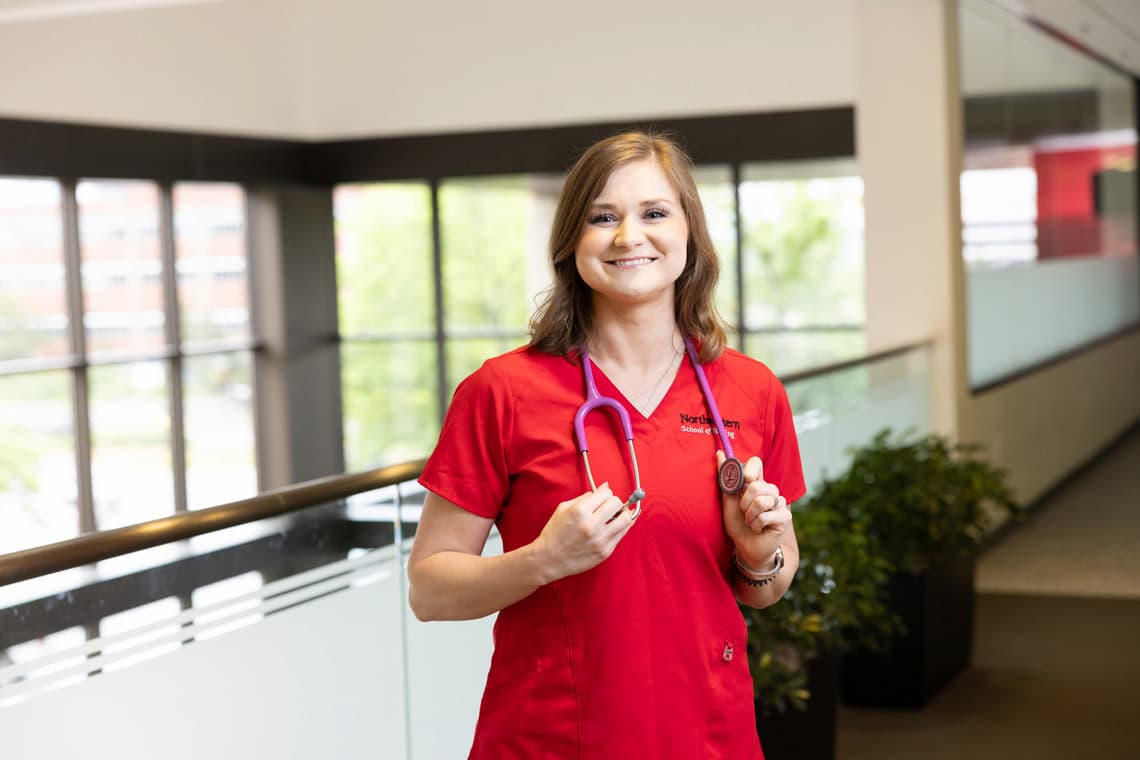 Nursing student posing